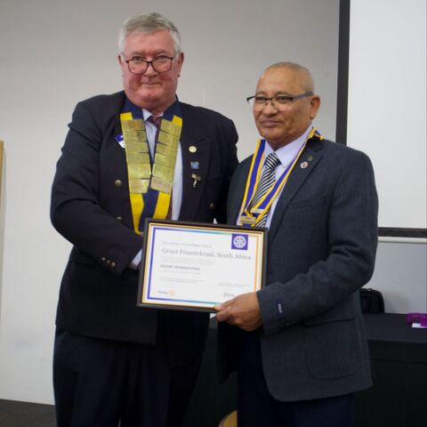 DG Anton Lubbe inducting the new President Eugene Balie