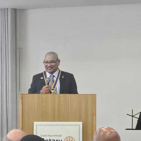 President Eugene addressing the guests 